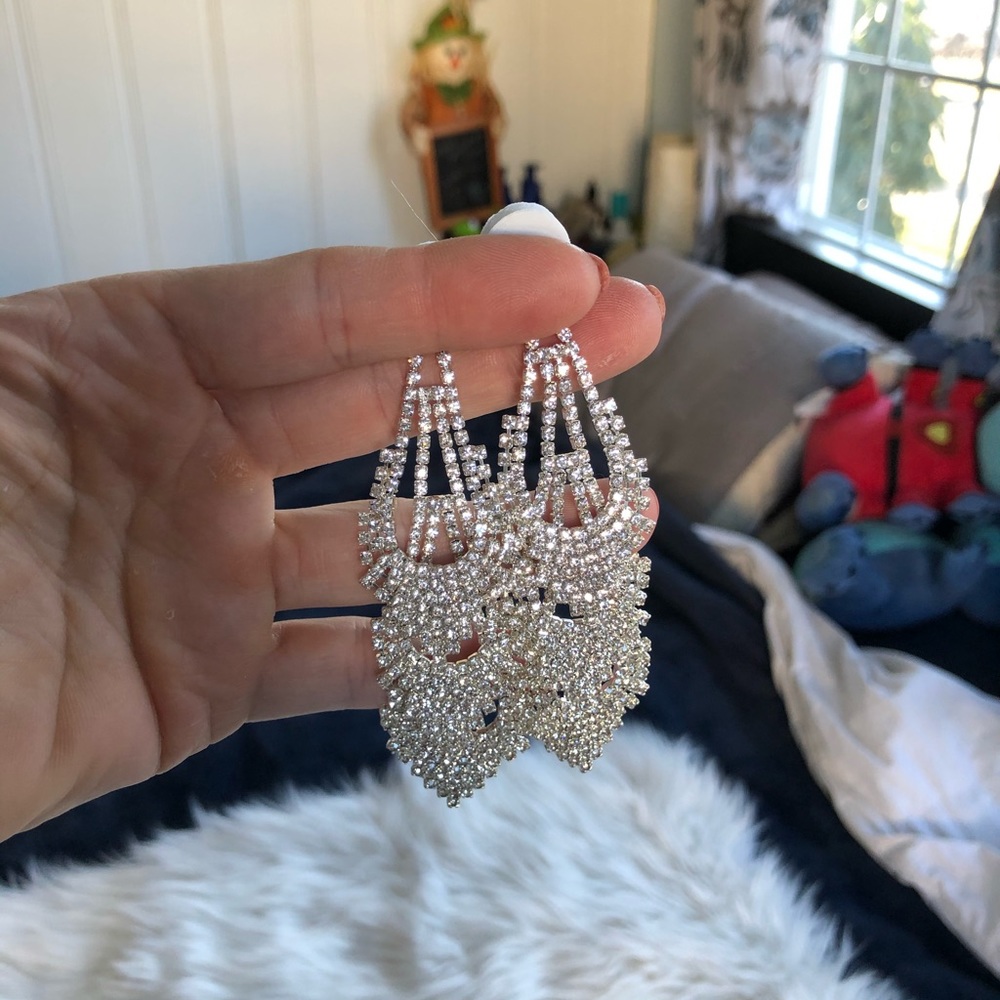 Cubic zirconia drop earrings
